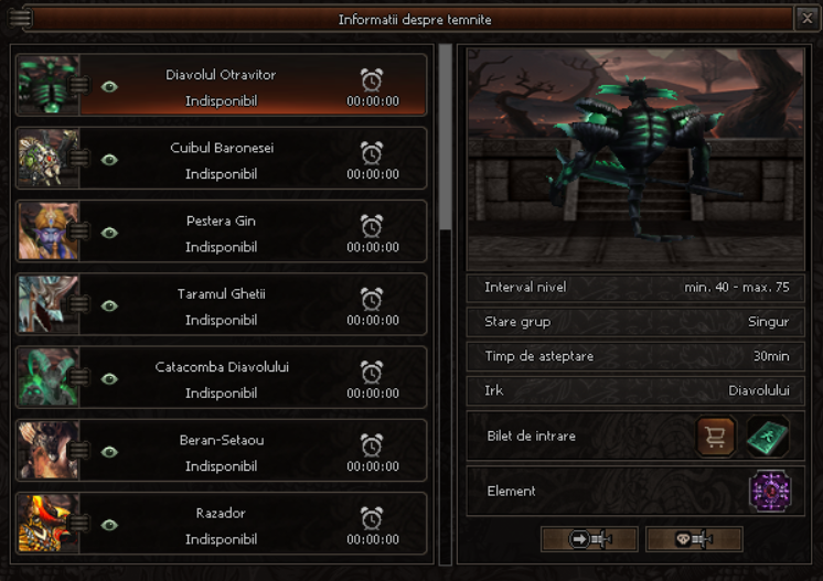Oryon2 — Dungeon directory